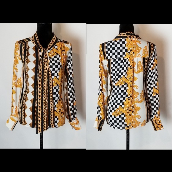 Chain Print Casual Blouse - Picture 4 of 6